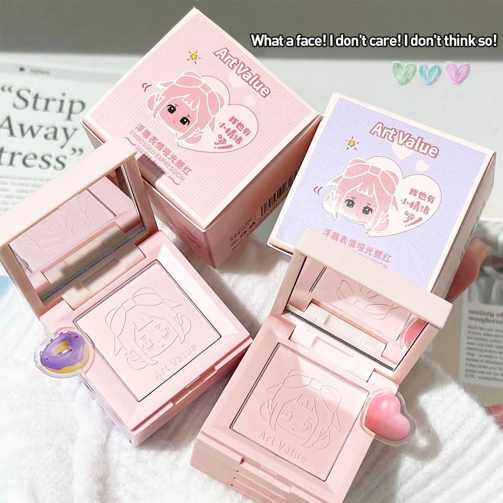 4-in-1 Case Makeup Palette Blush Matte Mineral Powder Long-lasting Natural Cheek Contour Tint 4 Color Face Blush Korean Cosmetic Qme