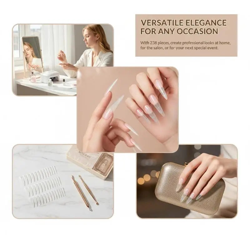 Clear Stiletto Nail Tips Unique Chic Art Designs At Fingertips Qme