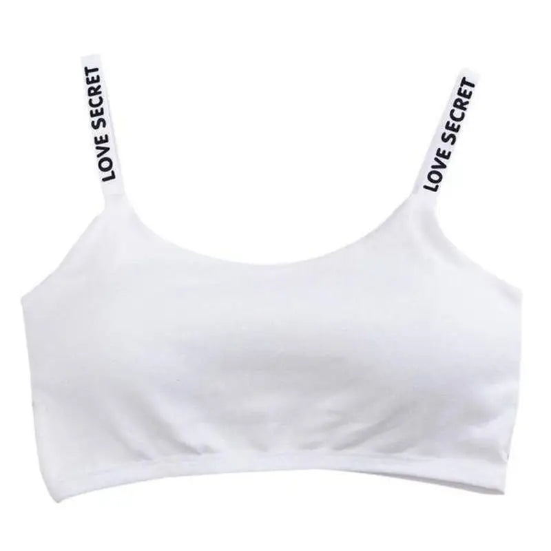 Women's Seamless Tube Bra Letter Strap Anti Exposure Sports Bralette Qme Free Size WHITE