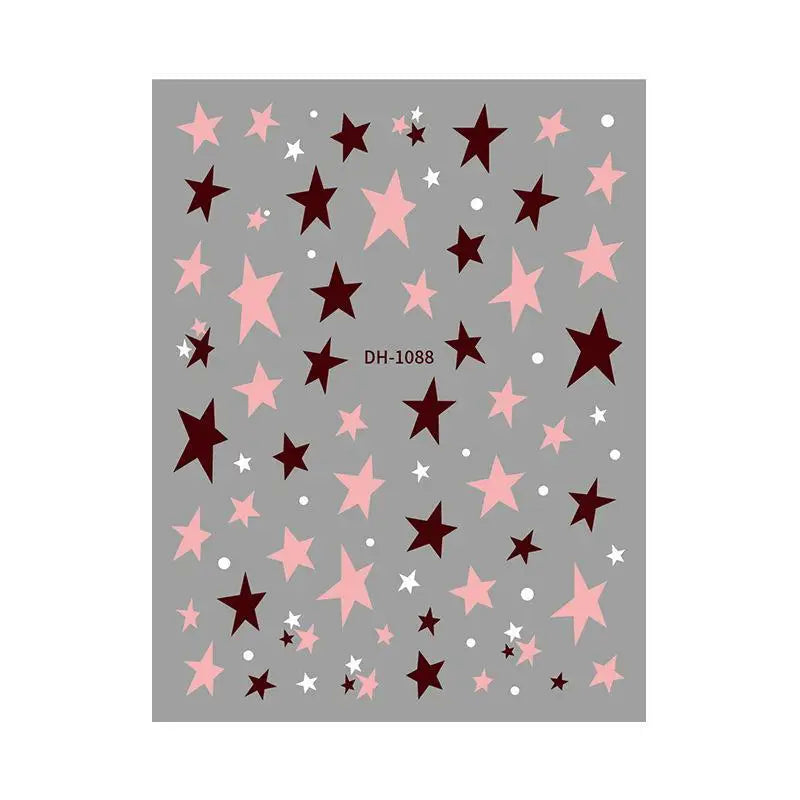 Pentagram Nail Stickers Irregular Star Decals Waterproof Adhesive DIY Qme A2