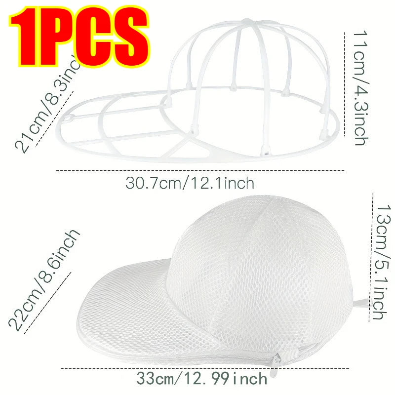 Hat washing set, baseball duckbill cap, washing and sun drying integrated, non deformed machine wash protective rack Qme 1PCS-White