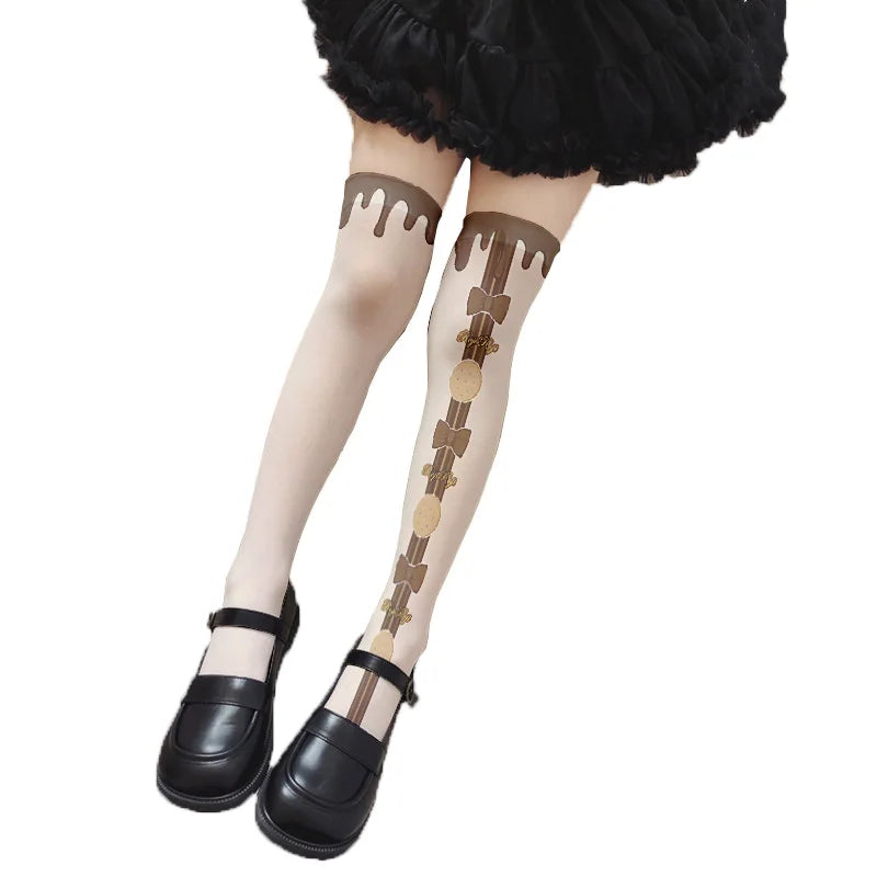 Girl Long Tube Sexy Cute Sweet Lolita Thigh Stockings Cartoon Knee Qme style13 One Size