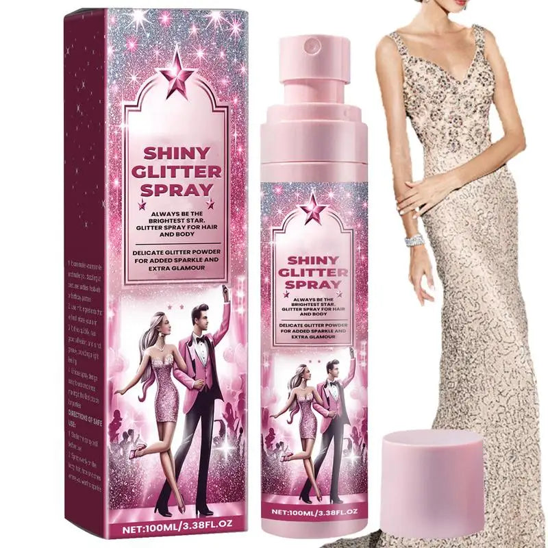 Shiny Body Glitter Spray Hair Clothes Highlighter Powder Gloss Qme