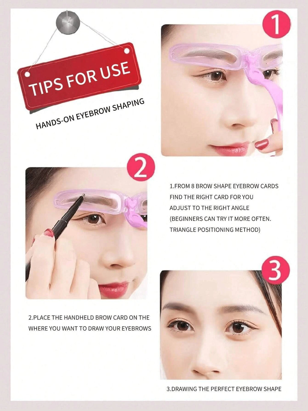 8-In-1 Reusable Eyebrow Template Tool Makeup Model Accessories Qme