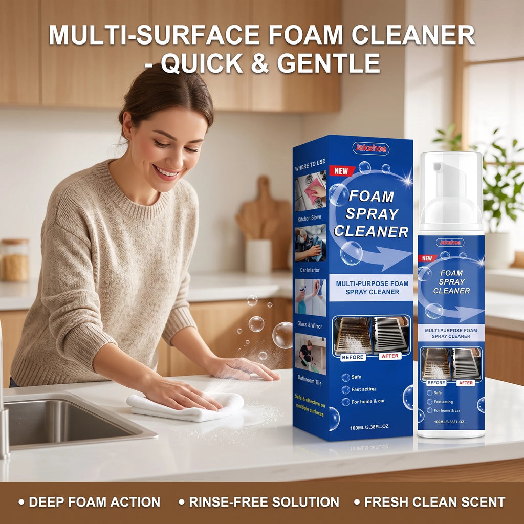 Multi-purpose Foam Cleaning Spray Remove Oil Stains Restore Surface Gloss Descaling Fast Acting No-Rinse Kitchen Foaming Cleaner Qme
