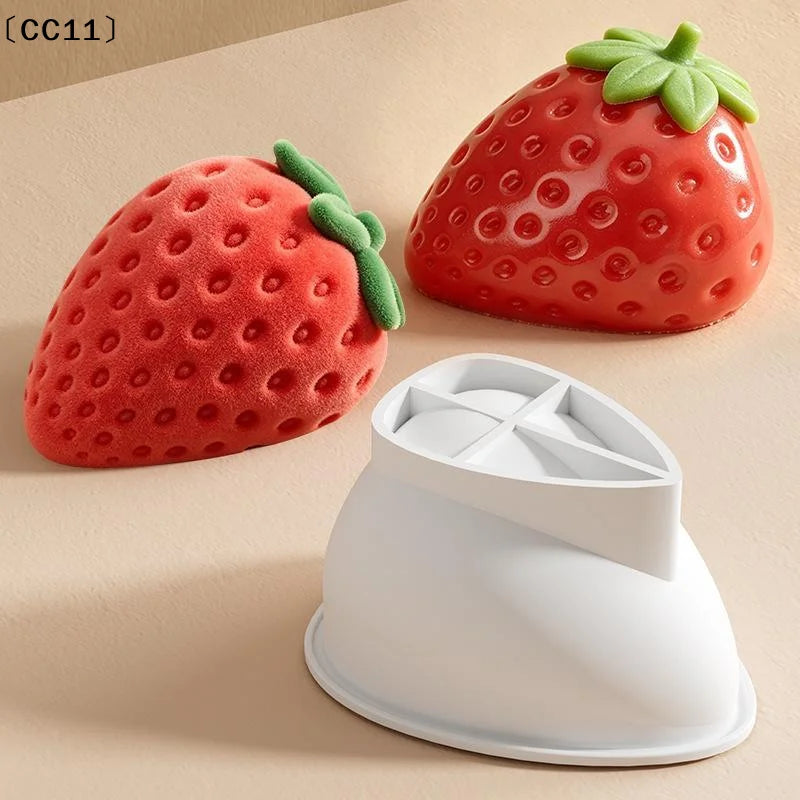 Strawberry Ice Cube Tray Silicone Moulds Candy Cake Cupcake Soap Qme