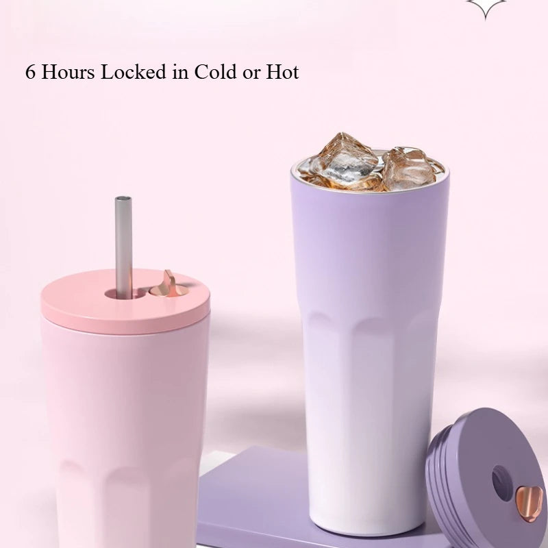 Gradient Automatic Pop-up Straw Coffee Wkij Cup Qme