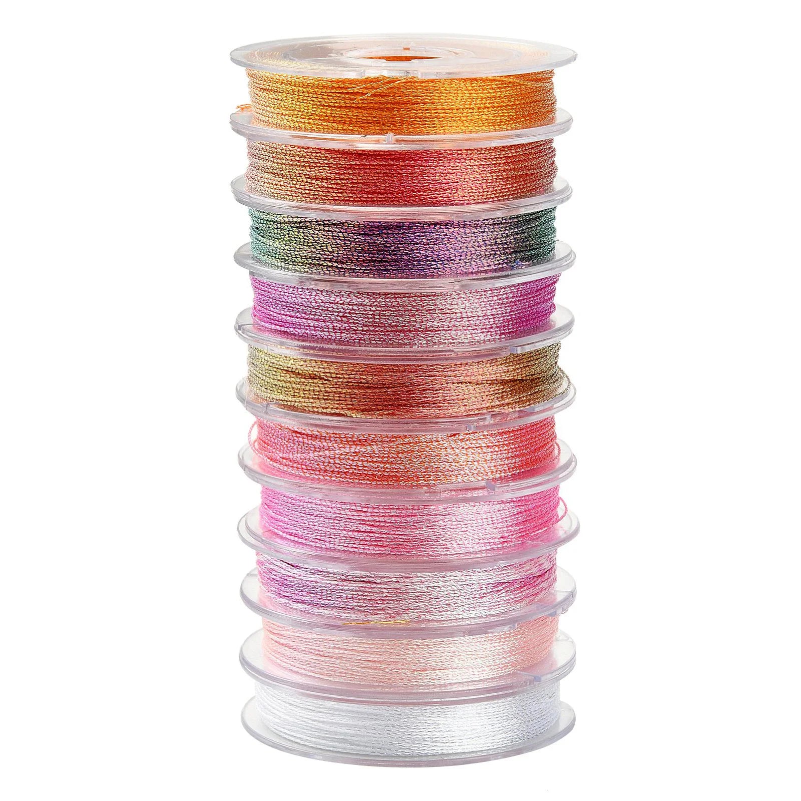 Approx 22m/roll 0.3mm Colorful Metallic Polyester Cord Braided Cords Jewelry Threads for Jewelry Making Knotting Crafts Qme Type2