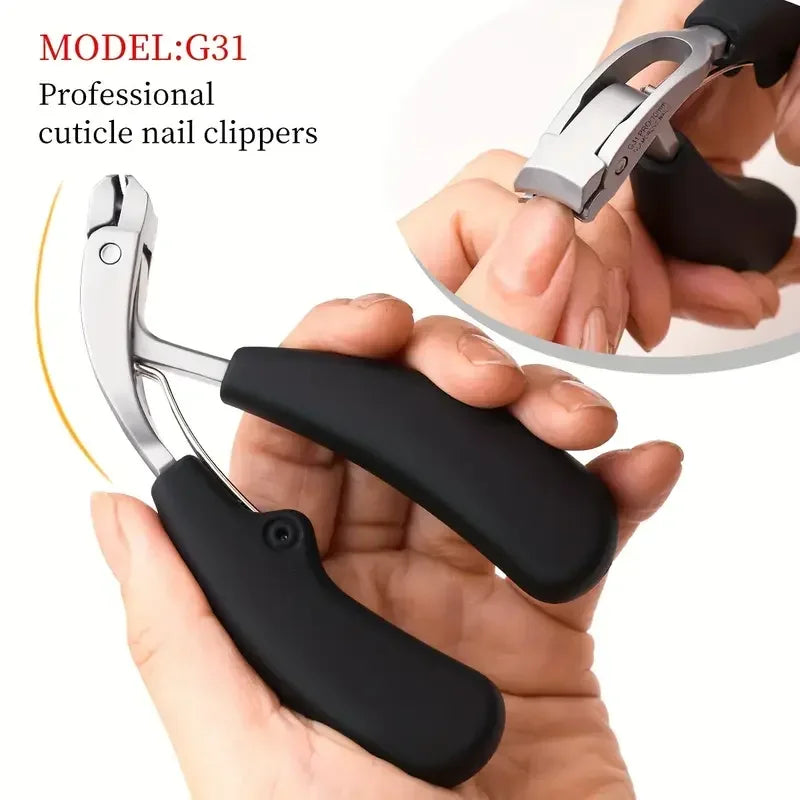 Curved Nail Clippers Extra Wide Mouth Thick Toenails Anti-splash Qme