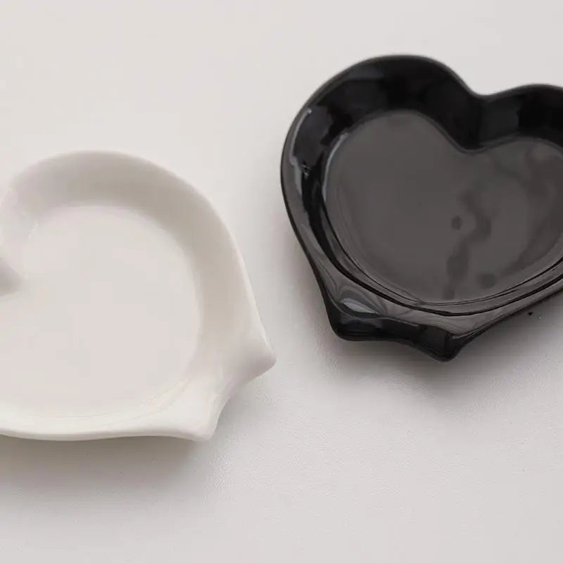 Heart Shaped Ceramic Spoon Rest Pad Coffee Holder Soup Ladle Rack Qme