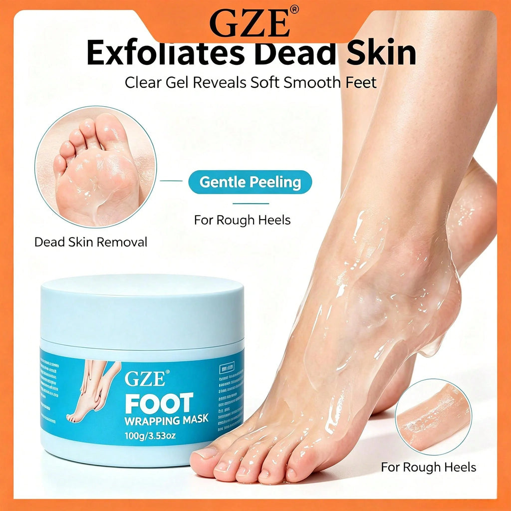 GZE Peel Off Foot Wrapping Mask, Exfoliating Hydrating Foot Peel Mask, Remove Dead Skin Calluses, Repair Cracked Rough Dry Heels Qme