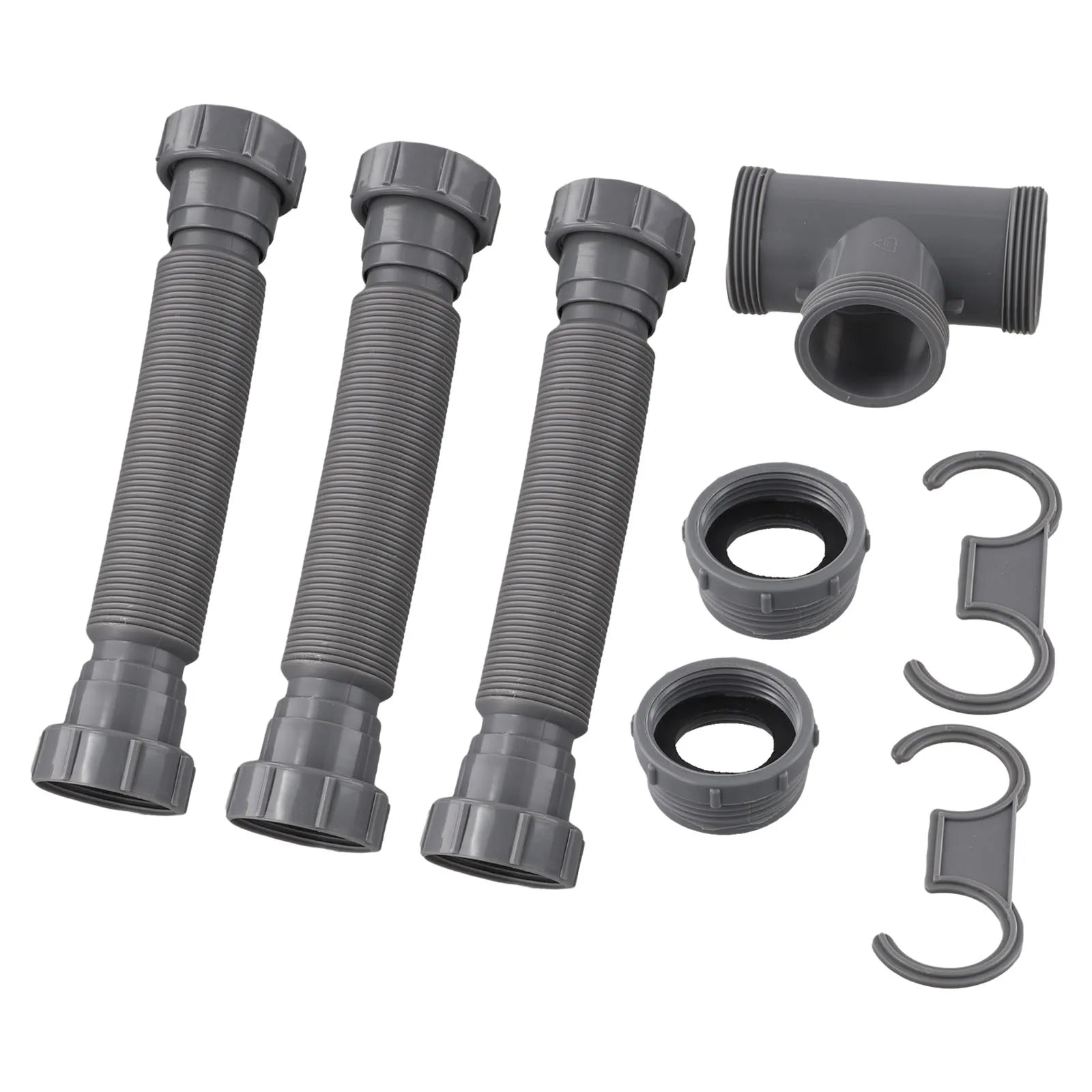 Adjustable Kitchen Sink Drain Set Double Sink Drain Kit P Trap Sink Drain Deodorant Strainer Hose Kitchen Accessories Qme Default Title