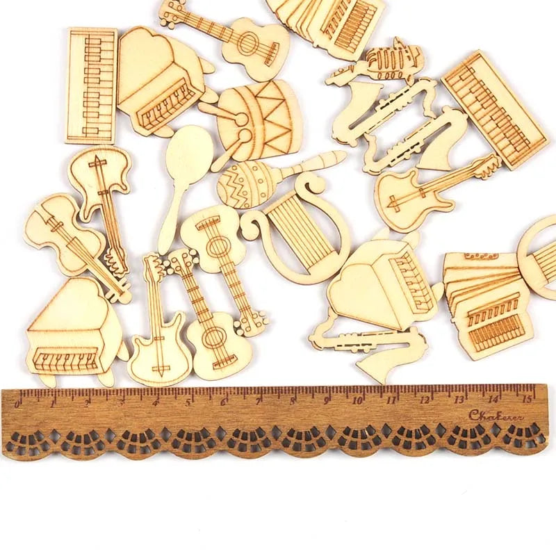 25pcs/lot 2-4cm Cute Mixed Pattern Animal/insect Wooden Decorations For DIY Scrapbook Handmade Supplies Carfts Home Ornament Qme 25-40mm
