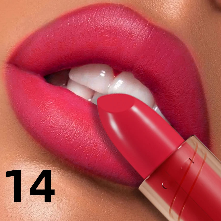 14-color Matte Lipstick Red Lip Stick Waterproof Sexy Korean Makeup Qme 14