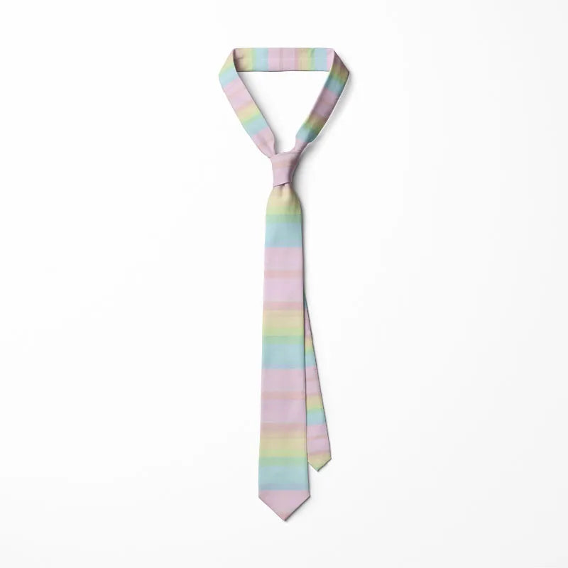 Personality Colorful Rainbow Striped Tie Fashion Business Fun Men's Qme style8 CN