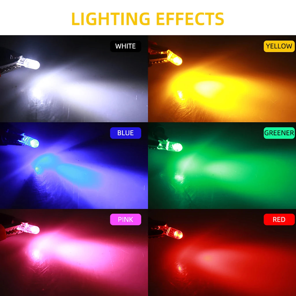 10/20/40pcs T5 Led W3W Car Interior Light Dashboard Warming Indicator COB Chip Canbus Auto Instrument Light Wedge Gauge Bulb 12V Qme