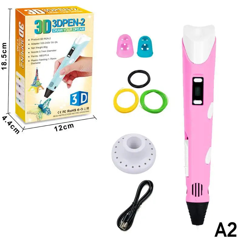 3D Printing Pen Digital Display Intelligent Making Doodles Graffiti Qme A2