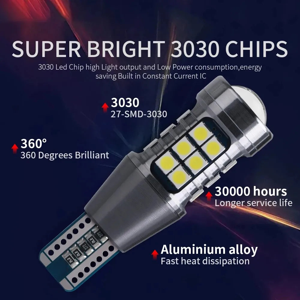 2pcs Super Bright W16W T15 921 LED Bulbs Canbus Car Light High Power 3030SMD No Error for Tail Signal Lamp Backup Reserve Lights Qme