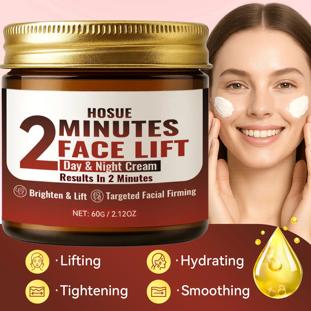 2 Minutes Facial Lift Day & Night Cream with Retinol Hyaluronic Acid Collagen Anti-Aging Lifting Tightening Firming Face Cream Qme