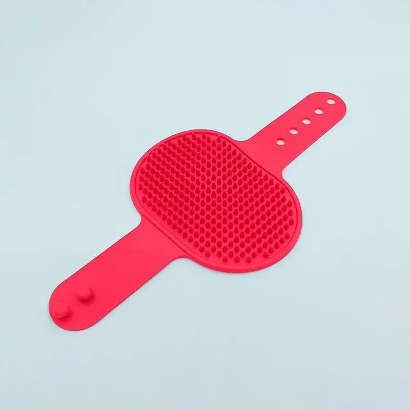 Fur Removal Tool Cats Dogs Pet Bathing Supplies Soft Rubber Bath Qme one size Red