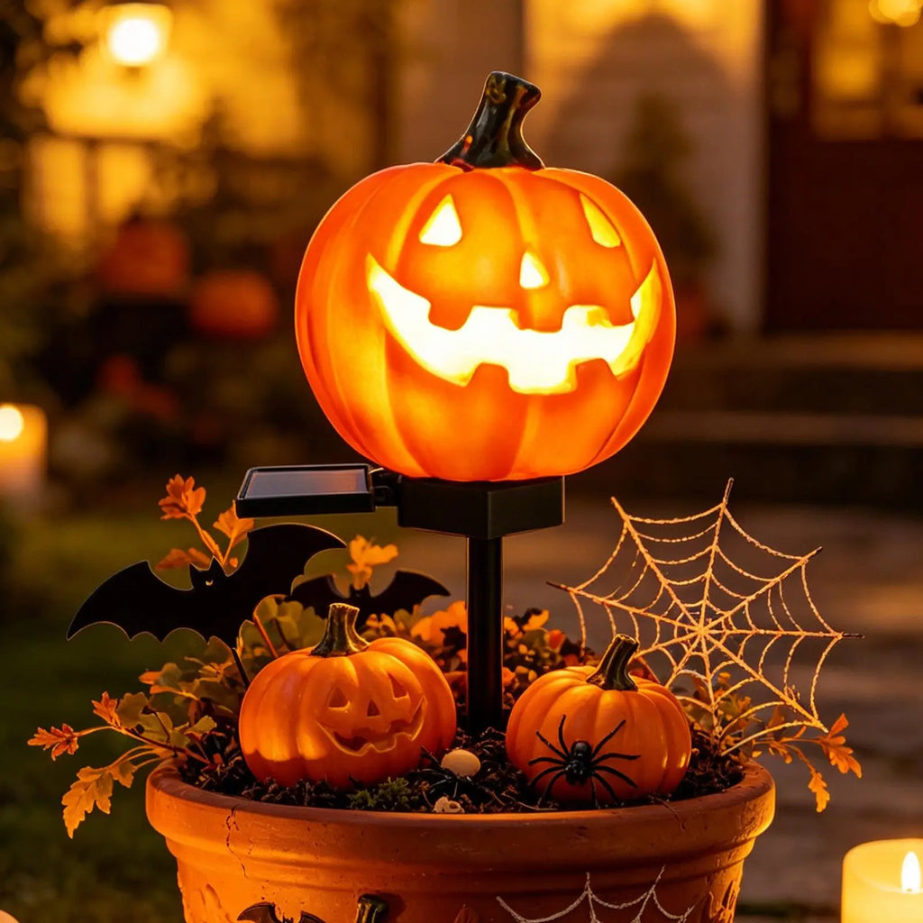 Halloween Solar Lights Cute Waterproof Resin Landscape Lamp Garden Qme