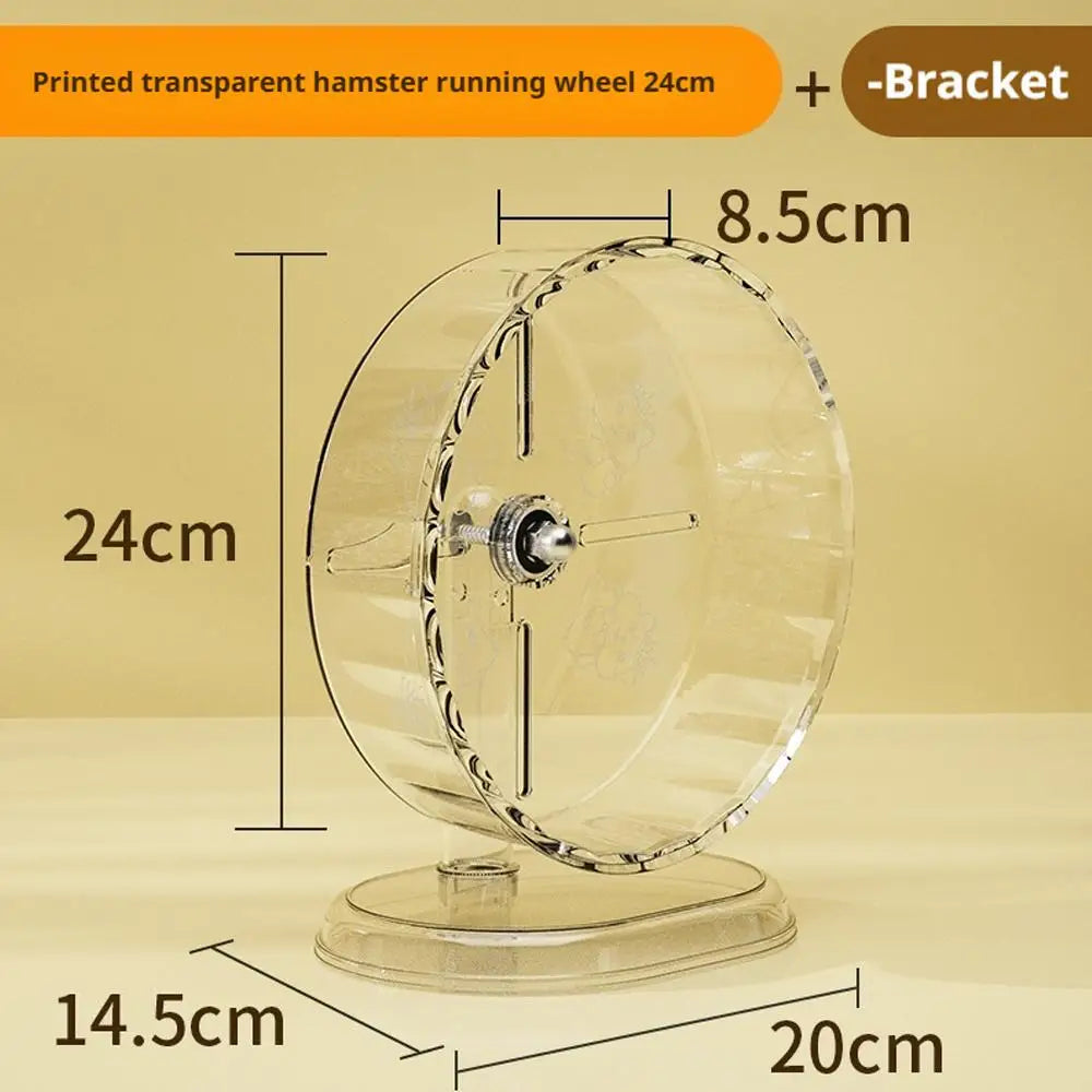 Hamster Running Sport Transparent Running Wheel Support Toy Small Pet Roller Bearing Silent Running Wheel Pets Accessories Qme 24cm