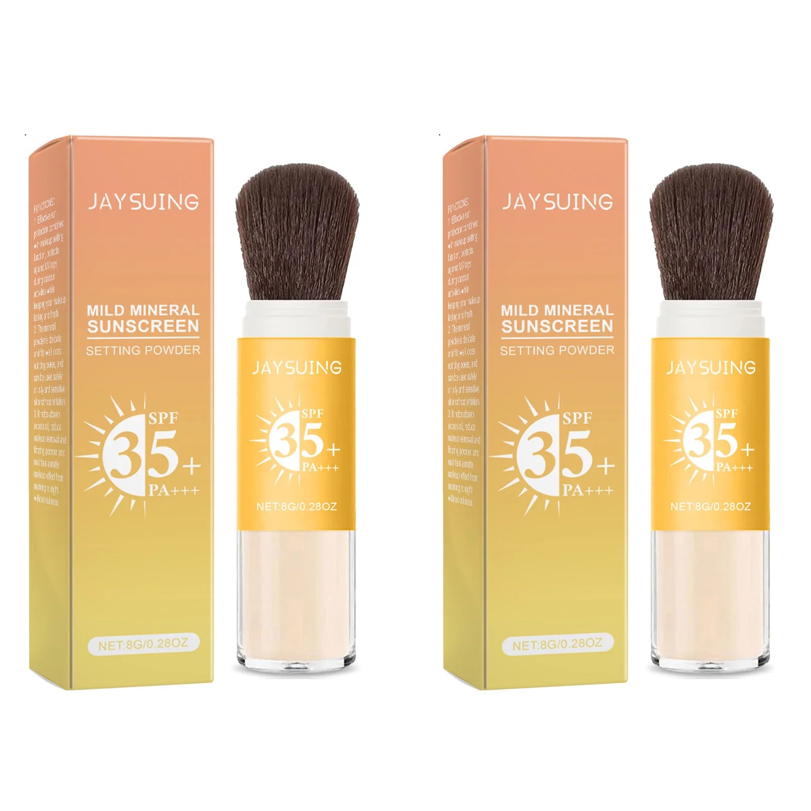 Sunscreen Loose Powder SPF35+ Oil Control Covering Pore Matte Sunblock Waterproof Full Coverage Lasting Makeup Setting Powder Qme 2 x 8g Boxed
