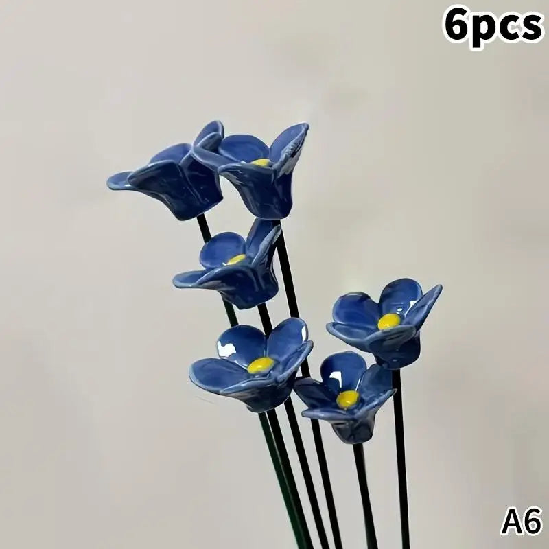 6 8 Flowers Home Ornament Indoor Outdoor Decor Handcrafted Ceramic Qme A6