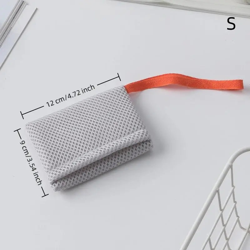 Bath Cleansing Foaming Net Double-Sided Square/Oval Soap Bag Body Exfoliating Scrubber Sponges Bathroom Mesh Soap Pocket Qme S Gray