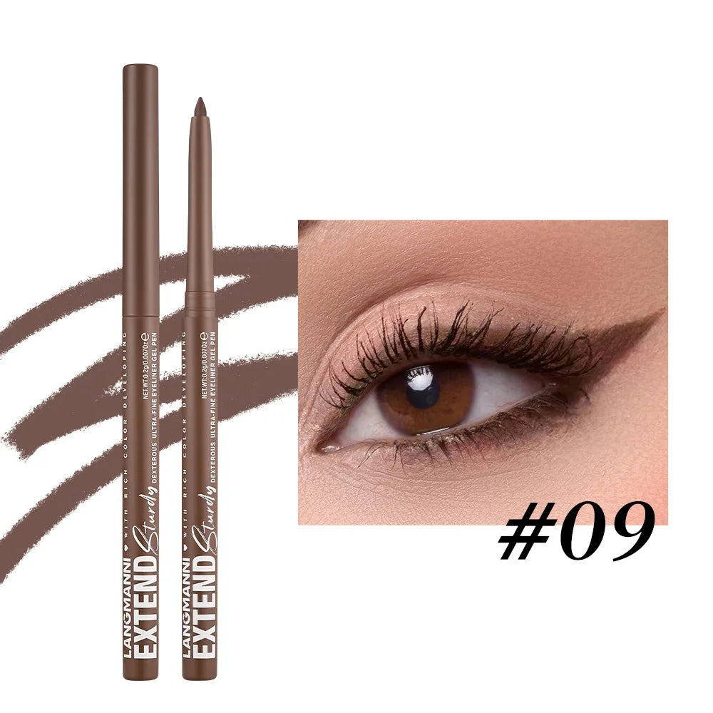 Matte Glitter Gel Eyeliner Pencil Smooth Waterproof Blue Brown Eyeliner Fast Dry Matte Concealer Pen Long Lasting Eyes Makeup Qme 09