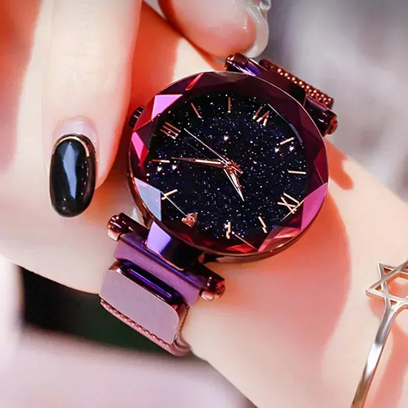 Luxury Starry Sky Women Watches Magnetic Mesh Belt Band Watch Women's Fashion Dress Wristwatch Zegarek Damski Reloj Mujer Qme