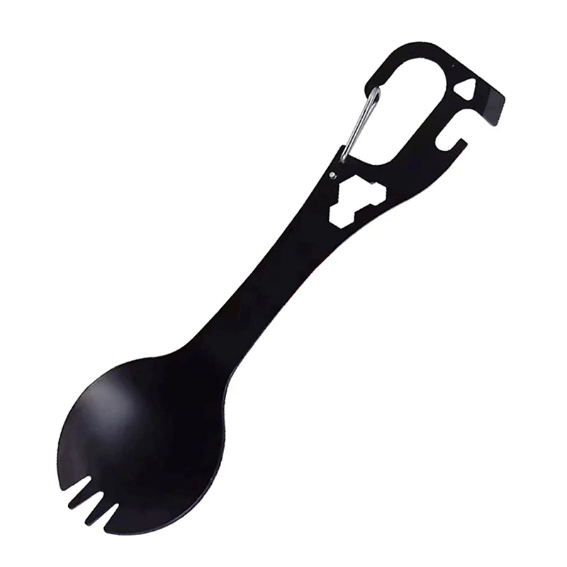 Portable Stainless Fork Spoon Cutlery 1 Utility Spork Multifunctional Qme Black