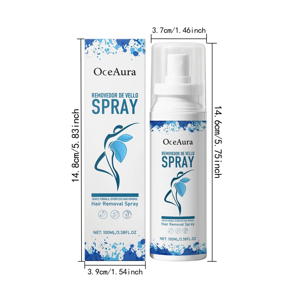 Oceaura Hair Removal Spray Painless Hair Depilatory Non-irritating Smoothing Skin Protecting Moisturizing Hair Growth Inhibitor Qme