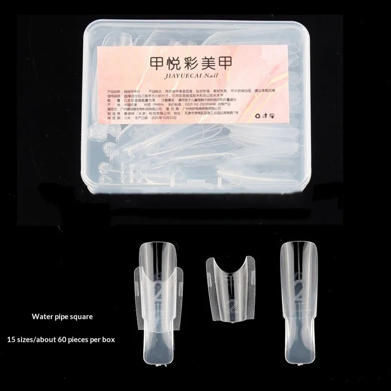 Nail Clear Rocket Shape Sandwich Dual Forms Reusable Full Cover Molds Qme A Pink