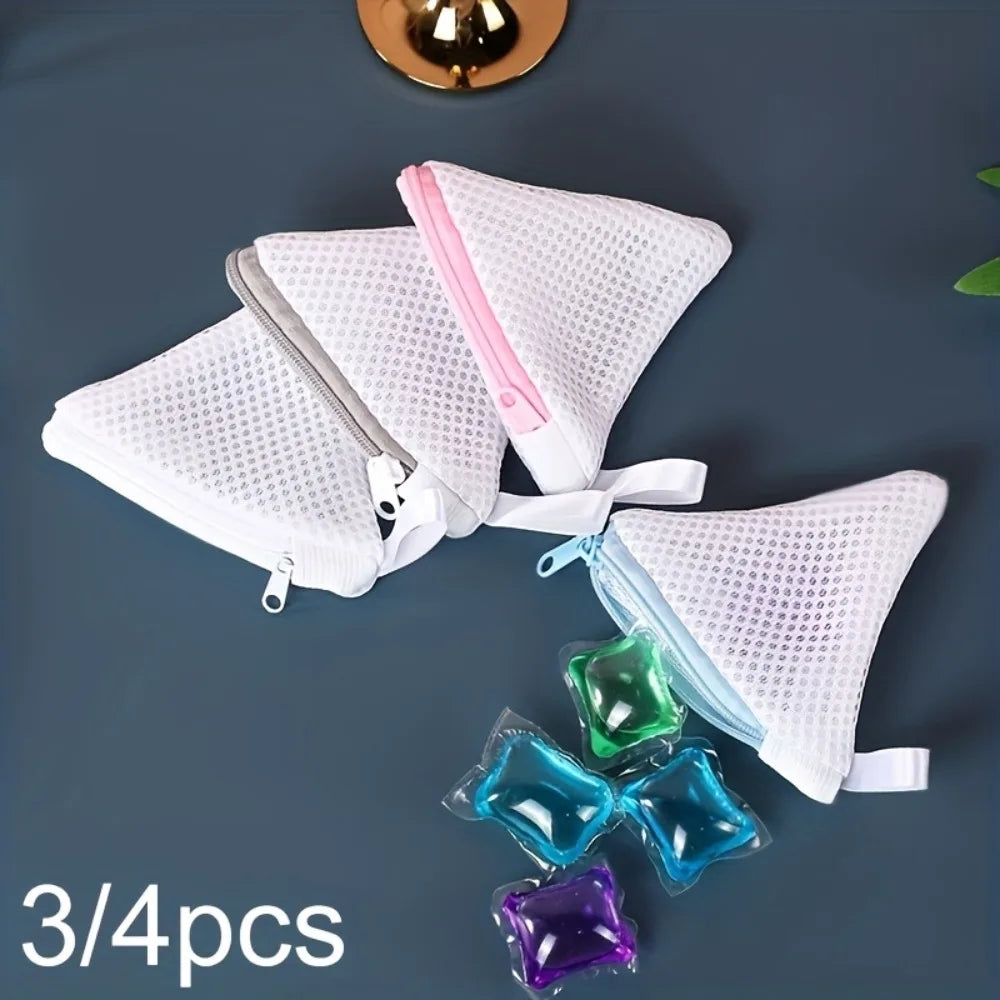 Triangular Laundry Pod Bag, Mini Mesh Laundry Bag for Washing Machine, Anti-residue Laundry Ball Dissolve Bag Qme