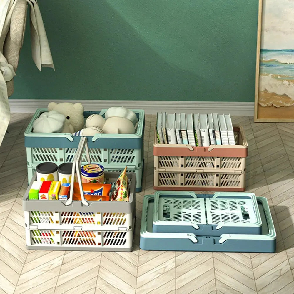 1pc Folding Portable Fruit And Vegetable Storage Basket Sundry Arrangement Thickened Plastic Picnic Basket Qme