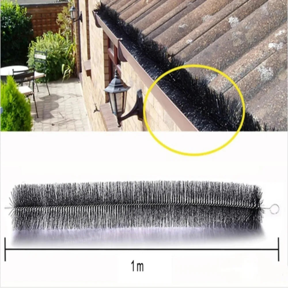 1m Roof Leaf Cleaning Gutter Brush Filter Prevent Obstruction of Roof Drainage Channels Filter Water Pipeline Cleaning Brush Qme