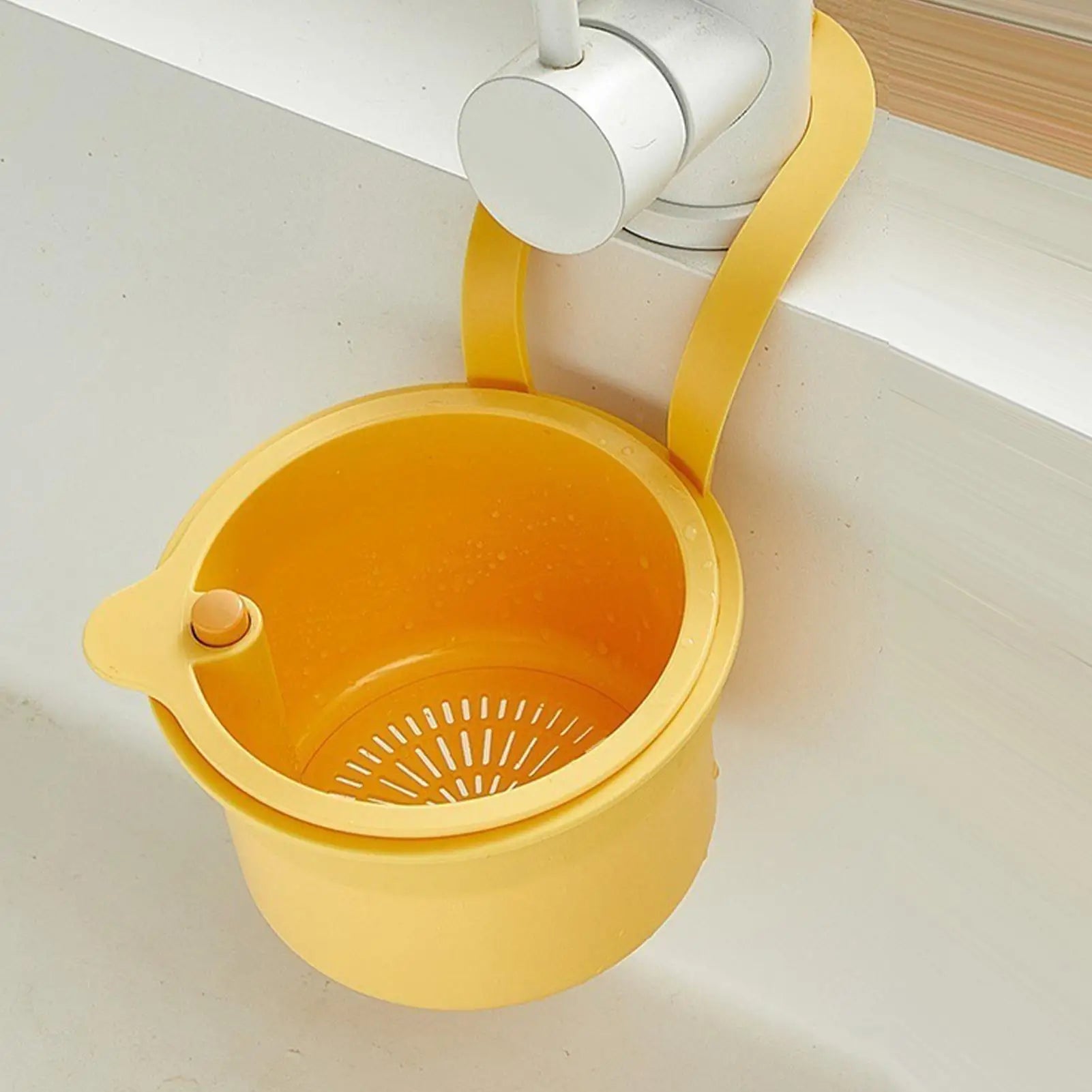 Sink filter basket faucet hanging filter kitchen hanging drain basket Press To Clean Sink Strainer for Home Apartment Qme