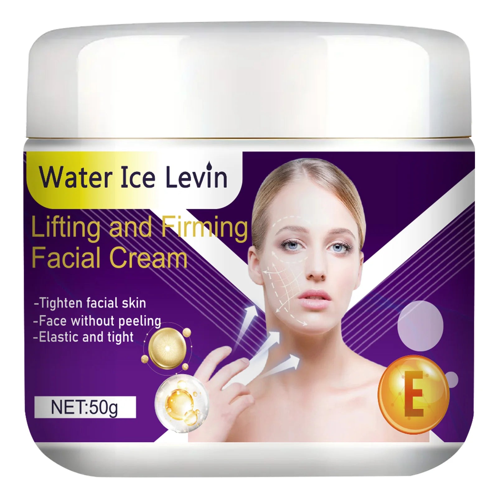 50g V-Face Cream, Instantly Lifts and Firms the Skin, Suitable for Face, Neck, and Chest in Light Beige Tones, Solves the Problem of Double Chin, Smoothes Dry Lines, and Reduces Signs of Aging Qme 50g Bottle 1 Piece