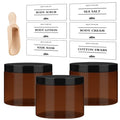 Bath Salt Storage Container Reusable Amber Hair Mask Sea Salt Body Scrub Dispenser Box Bathroom Shower Salt Case Qme SET
