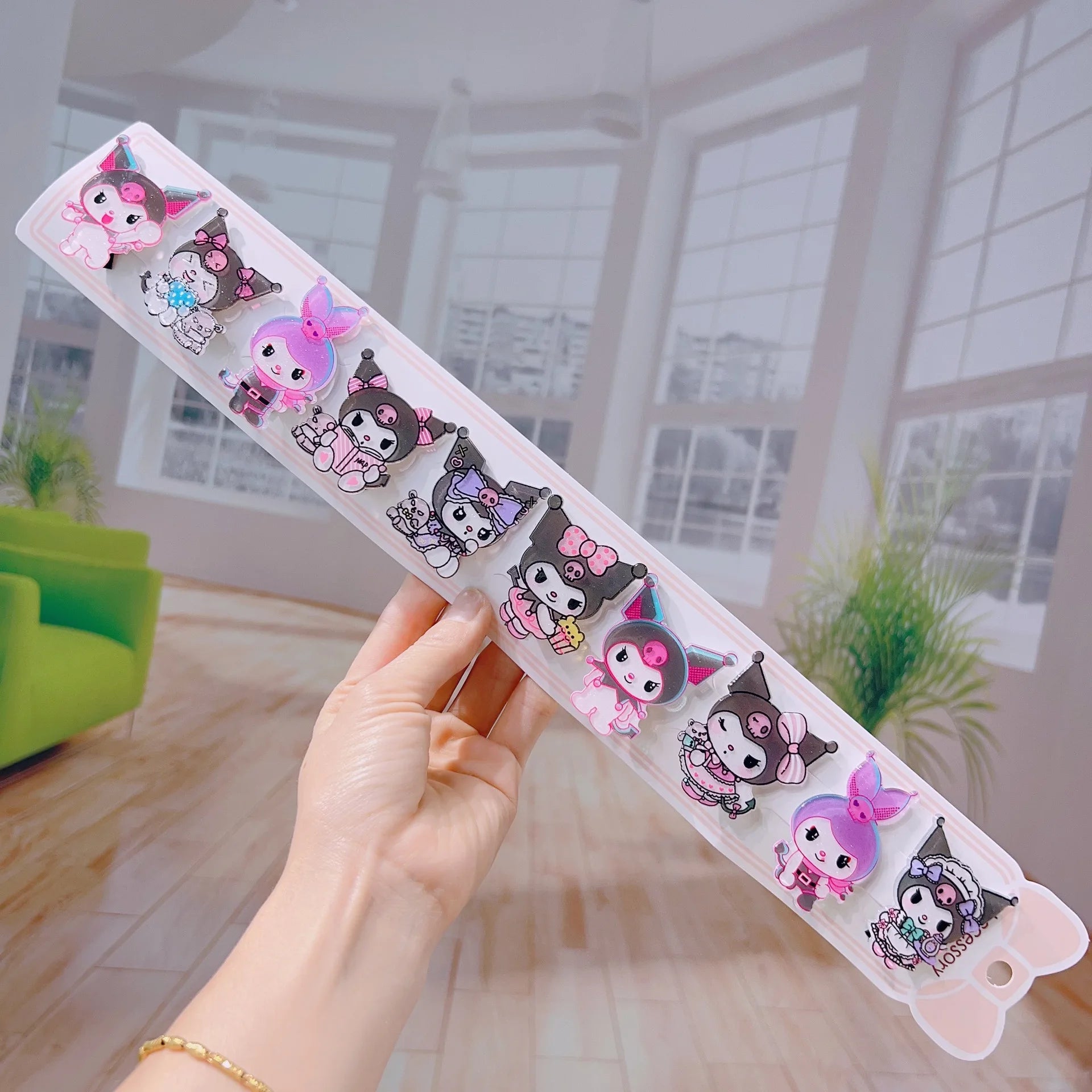 Clownee Headpiece Black Pink Hair Clip School Accessories Acrylic Qme 3