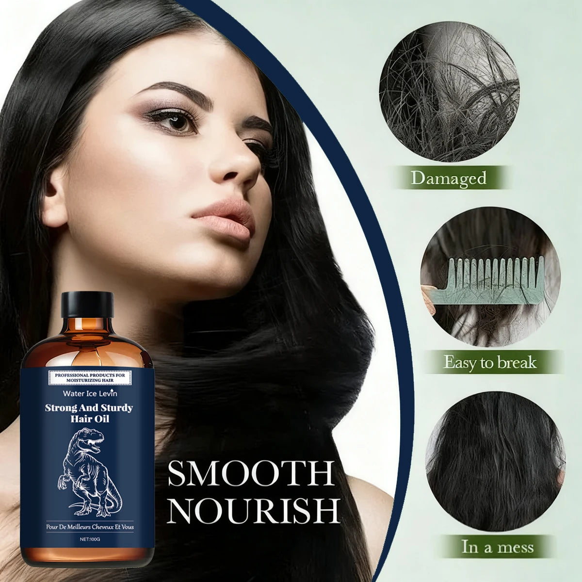 Strong & Sturdy Hair Oil with Hyaluronic Acid, Olive & Coconut Oils for Moisturized, Soft & Shiny Hair Qme