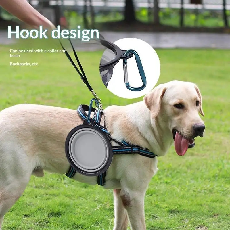 Folding Supplies Dishes Feeding Bowl Hook Pet Silicone Portable Qme
