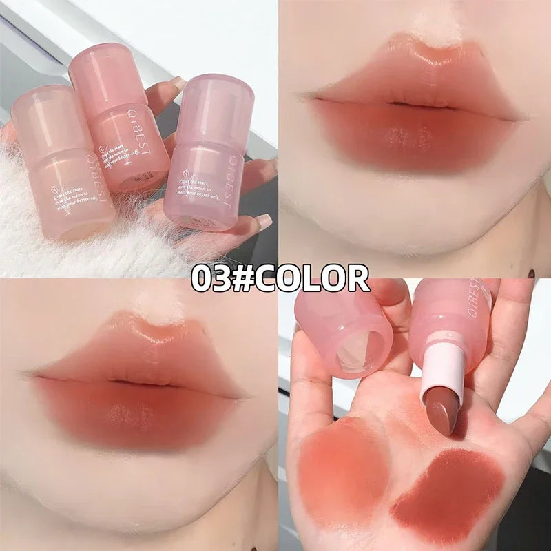 QIBEST Waterproof Lipstick Red Nude Lip Stain Moisturizing Natural Lipstick Highly Pigmented Lip Tint Long-lasting Makeup Gift Qme 03