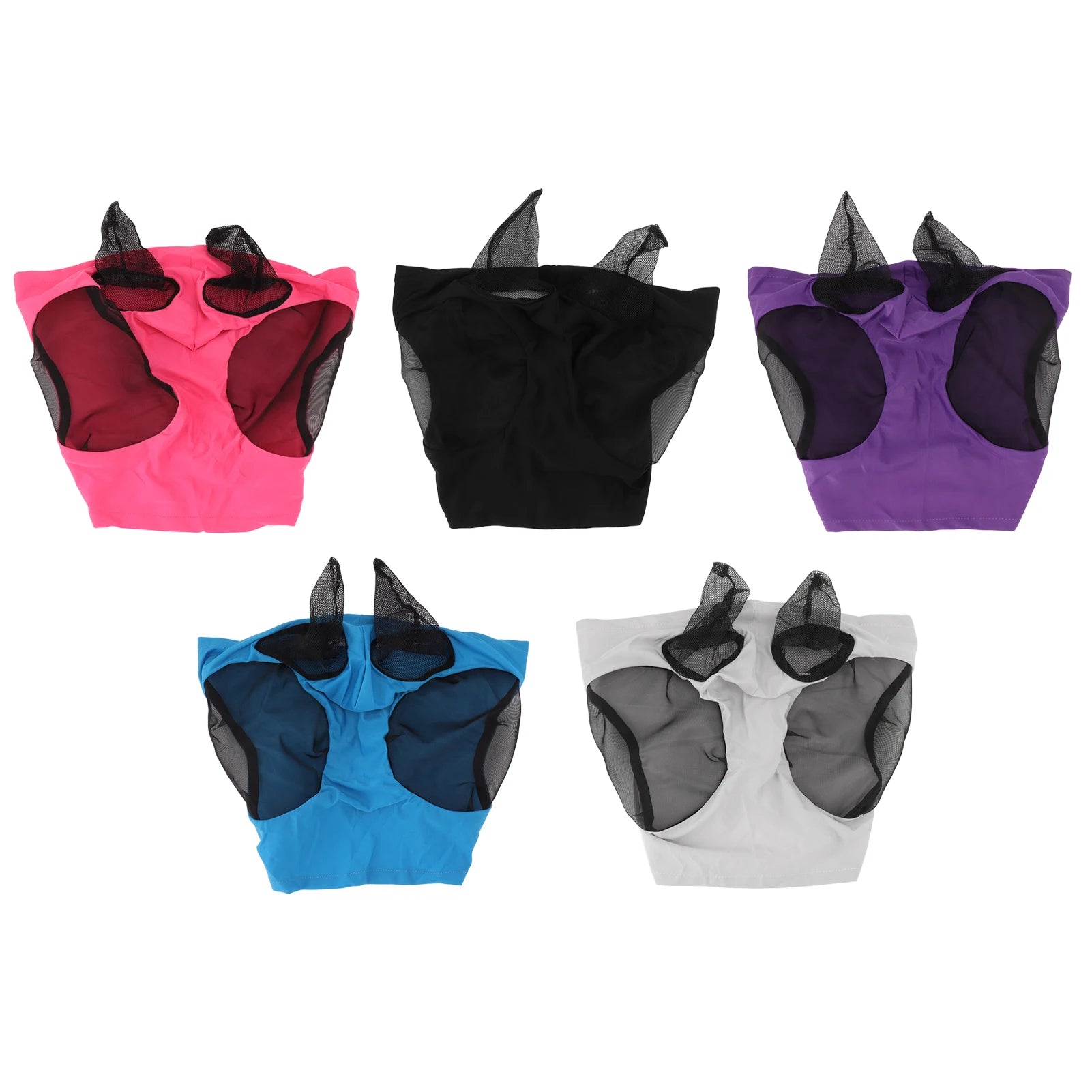 Breathable Horse Fly Mask Mesh Face Cover with Ear Protection Elastic Fit Riding Equestrian Gear for Horse Eye Insect Shield Qme