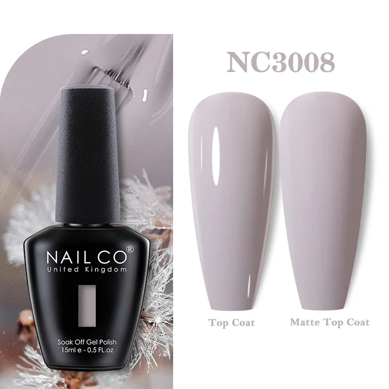 NAILCO Rubber Base Gel Polish Milky Pink Jelly White Beige 6Colors