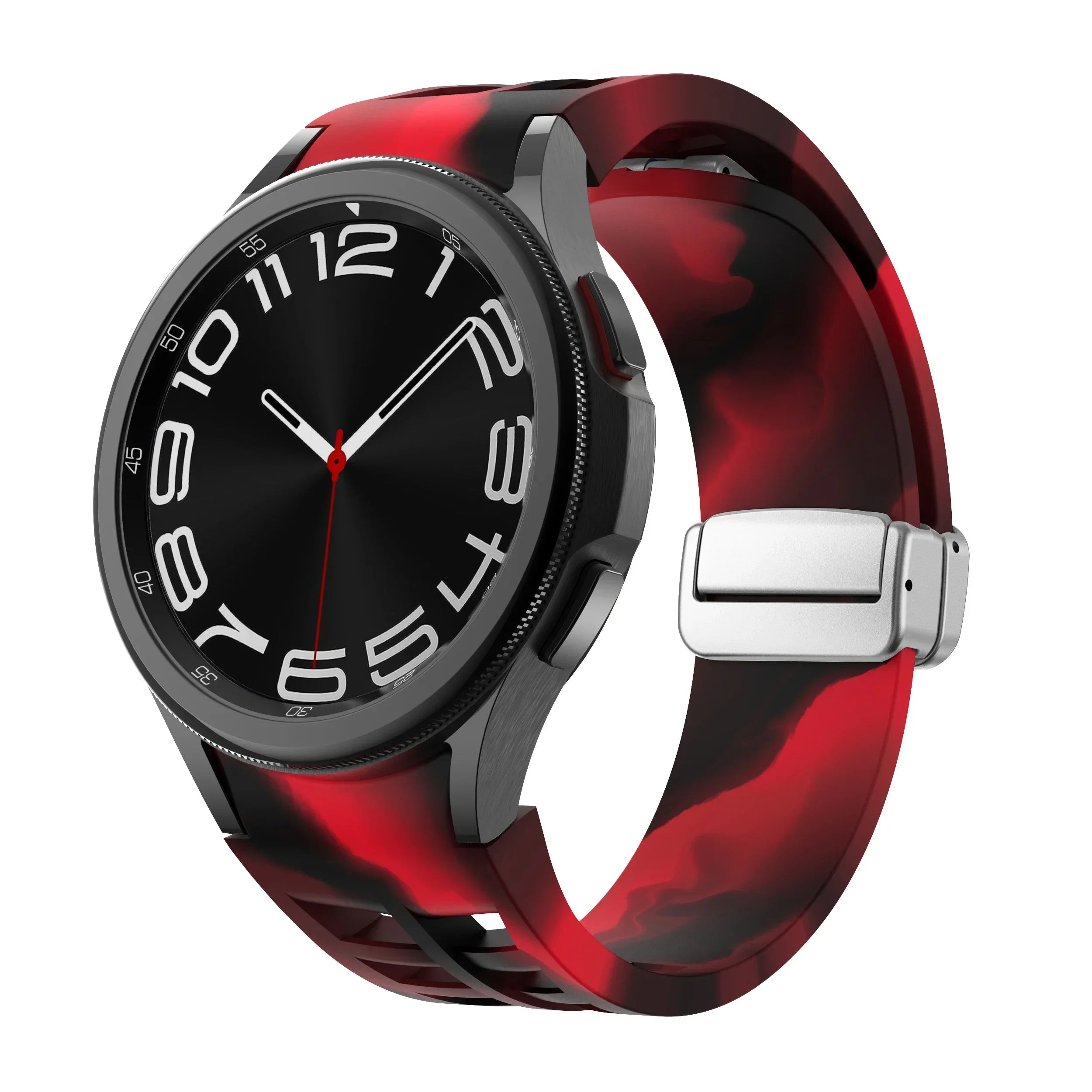 Magnetic Silicone Band for Samsung Galaxy Watch 6 Classic 43 47mm 4 42 46mm 5 Pro 45mm No Gaps Loop Strap for 4/5/6/7 40 44mm Qme