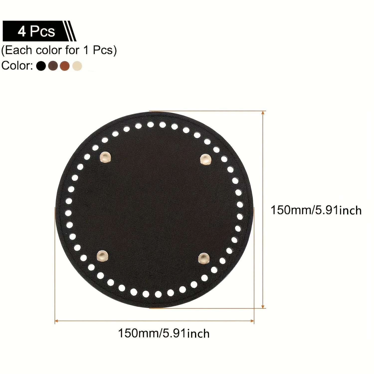 Round Bag Bottom Shaper Pad Metal Studs Purse Base Plate DIY Handbag Shoulder Bag Bottom Support Cushion Leather Craft Qme