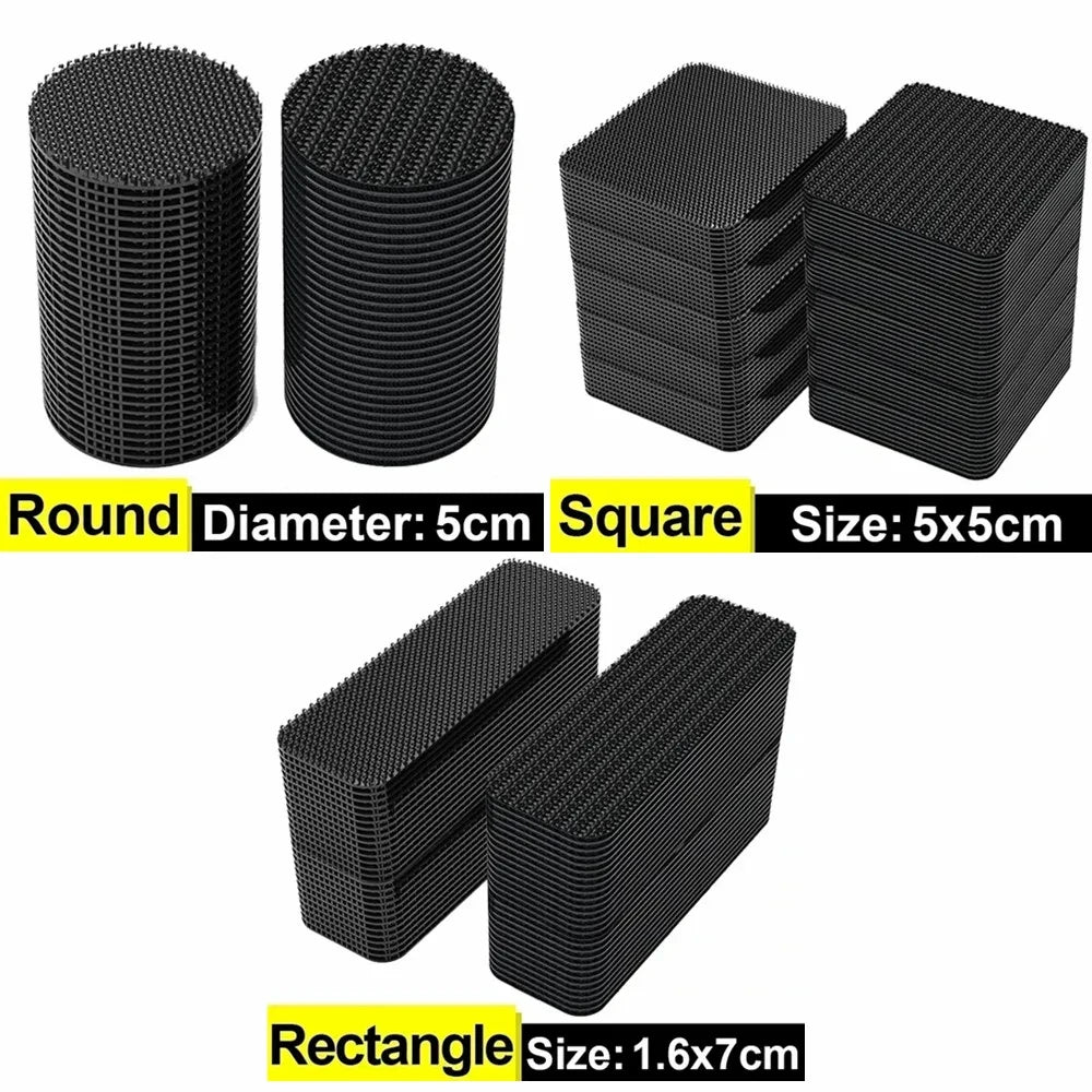100/2pc Carpet Fixing Stickers Double Faced High Adhesive Car Carpet Fixed Patches Home Floor Foot Mats Anti Skid Grip Tapes New Qme