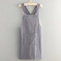Cooking Cotton Kitchen Aprons Breathable Wear Resistant Adult Waist Qme Gray